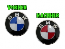 CARBON AUFKLEBER Emblem ECKEN DEKOR in SCHWARZ für BMW MADE in